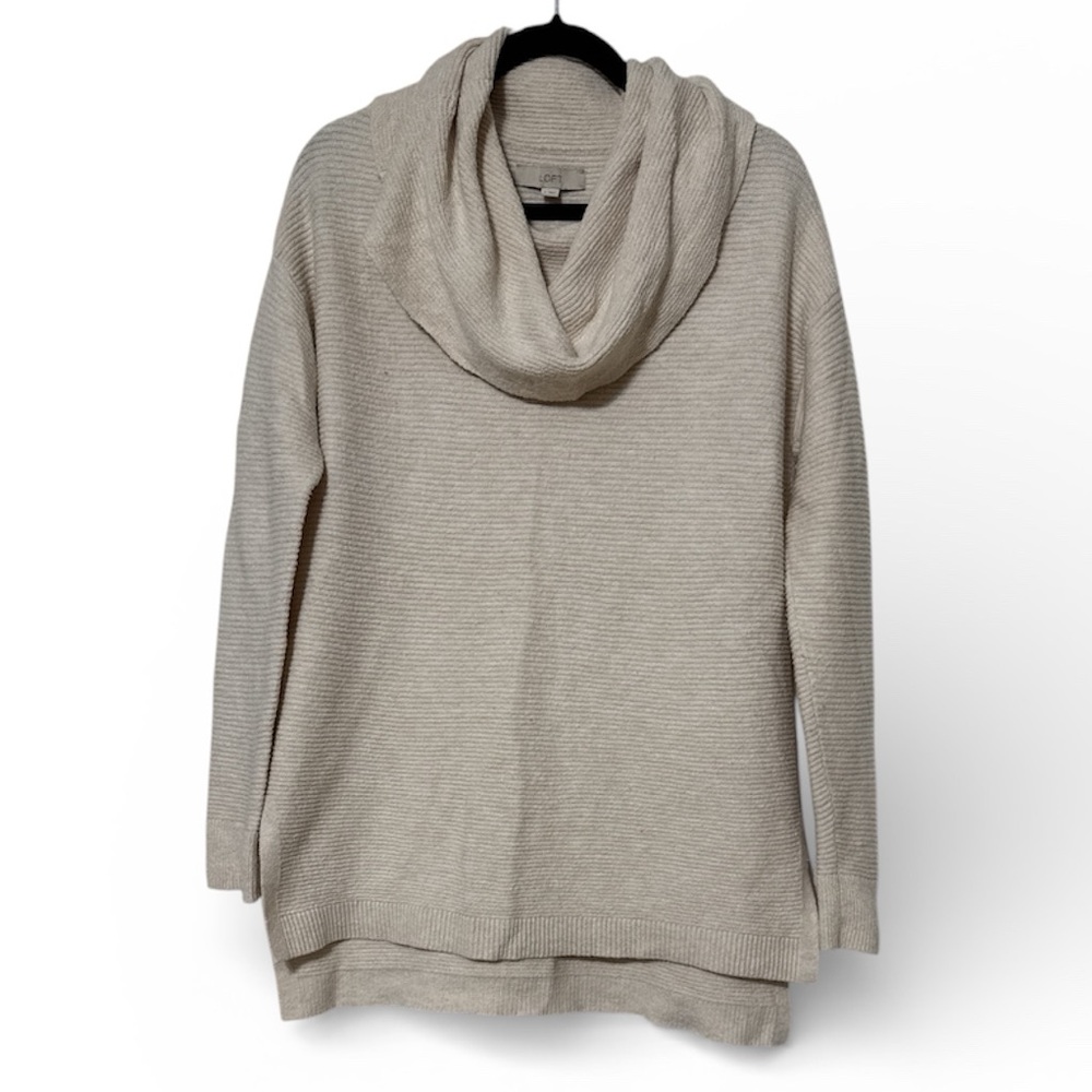 LOFT Elegant Cream Turtleneck Sweater